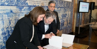 Isabel Jonet (Entreajuda), Francisco George (CVP) e Paulo Macedo (CGD)
